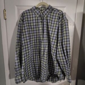 Vineyard Vines Green and Blue Plaid Casual Shirt